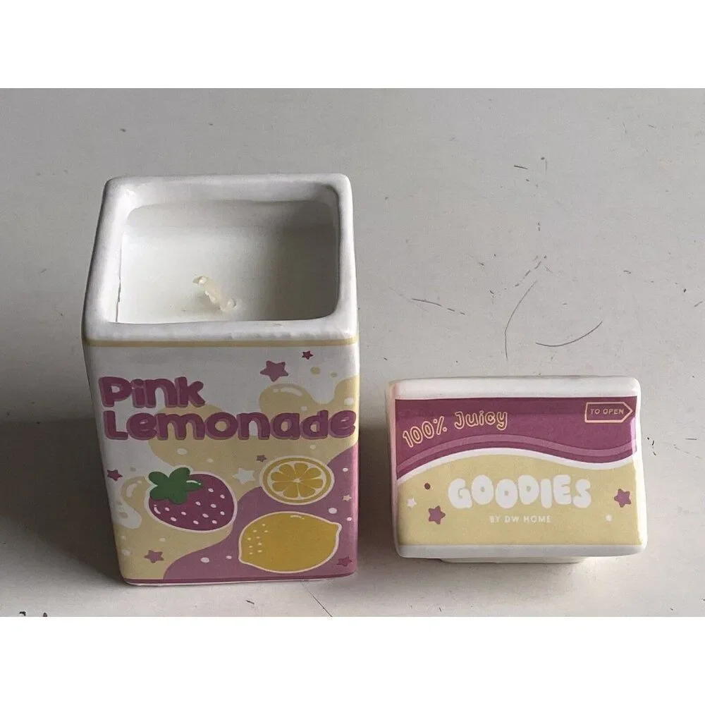 DW Home Goodies Pink Lemonade Scented‎ Candle 6.4 Oz Juice Box NEW